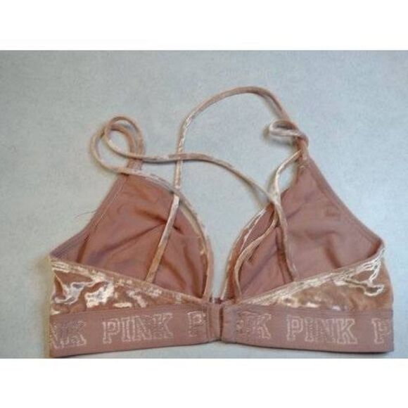 Victoria's Secret PINK size L Light Pink Faux Velour Bralette - Picture 2 of 3